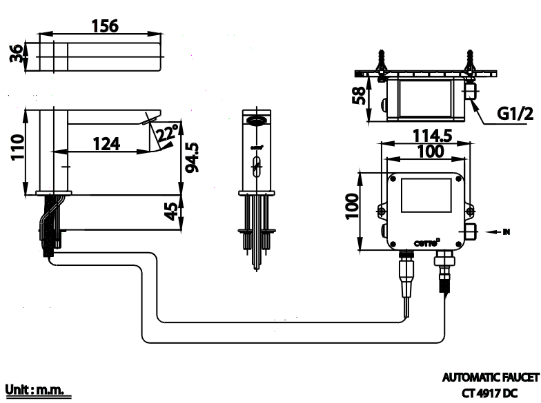 CT4917AC ก๊อกเดี่ยวอ่างล้างหน้าอัตโนมัติ (แบบใช้ไฟฟ้า) - คอตโต้ (Cotto)